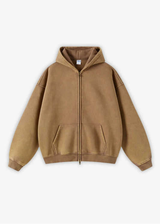 SAND 360GSM LOOSE FIT WASHED HOODIE