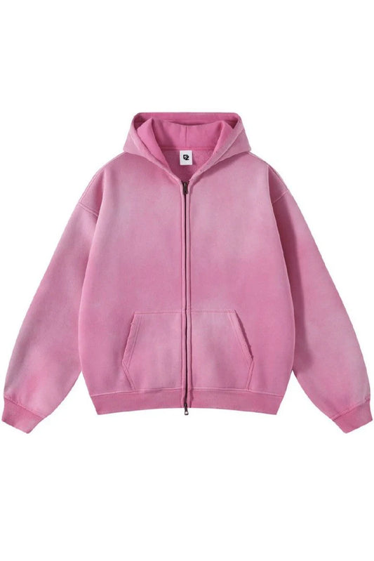 PINK 360GSM LOOSE FIT WASHED HOODIE