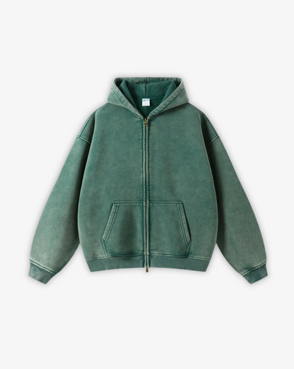 GREEN 360GSM WASHED TRACKSUIT