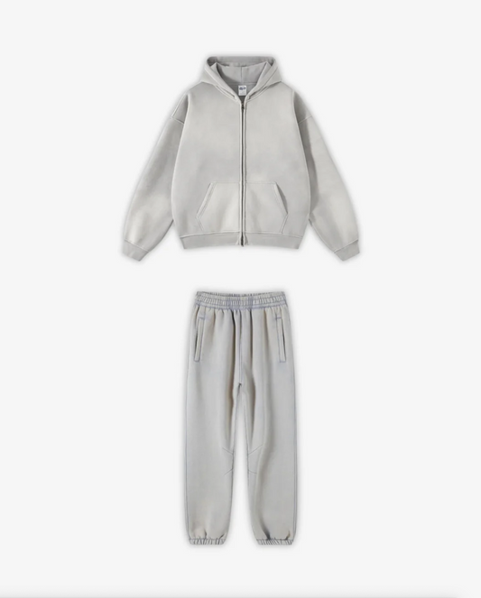 GRAY 360GSM WASHED TRACKSUIT