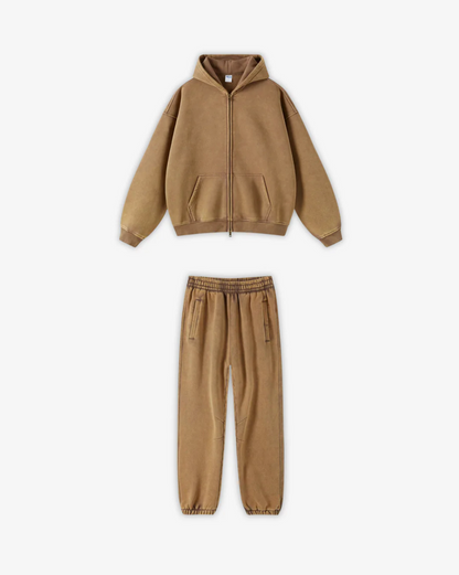 SAND 360GSM WASHED TRACKSUIT